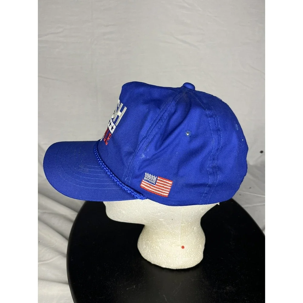 Vintage 1992 Bush Quayle Presidential Campaign Rope Hat Blue Made In The USA